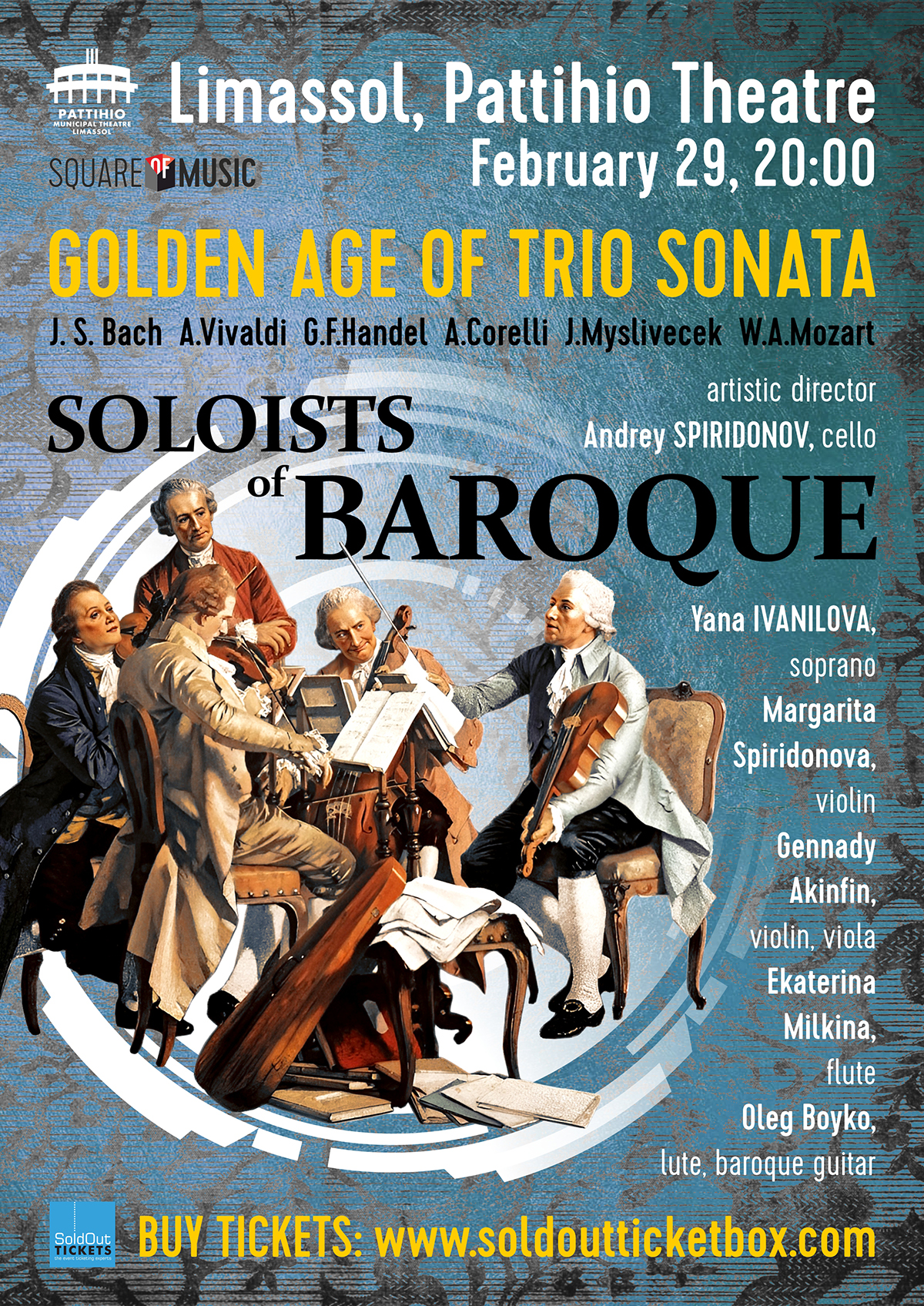 ENSEMBLE «BAROQUE SOLOISTS» A CLASSICAL MUSIC CONCERT. OPERA - SINGER YANA IVANILOVA «THE GOLDEN AGE OF THE TRIO SONATA»