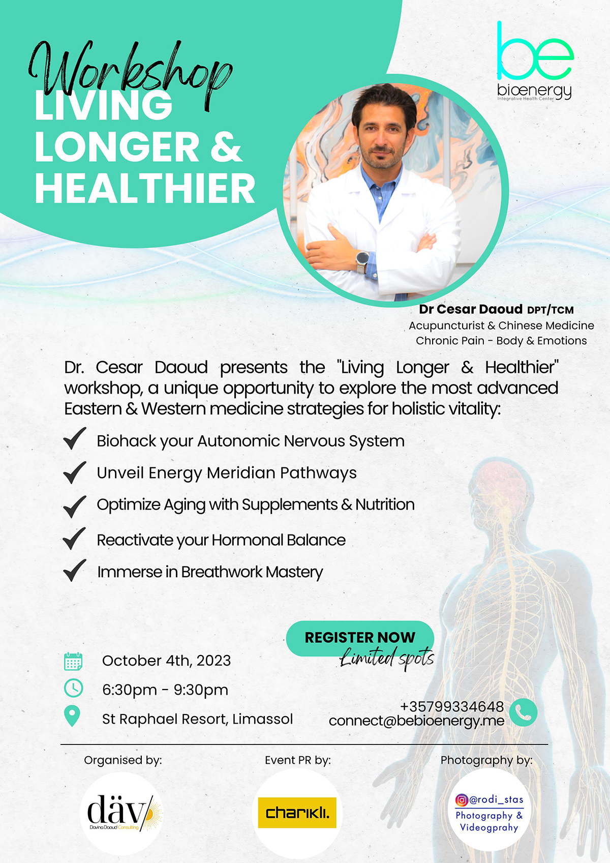 LIVING LONGER & HEALTHIER WORKSHOP BY DR CESAR DAOUD 